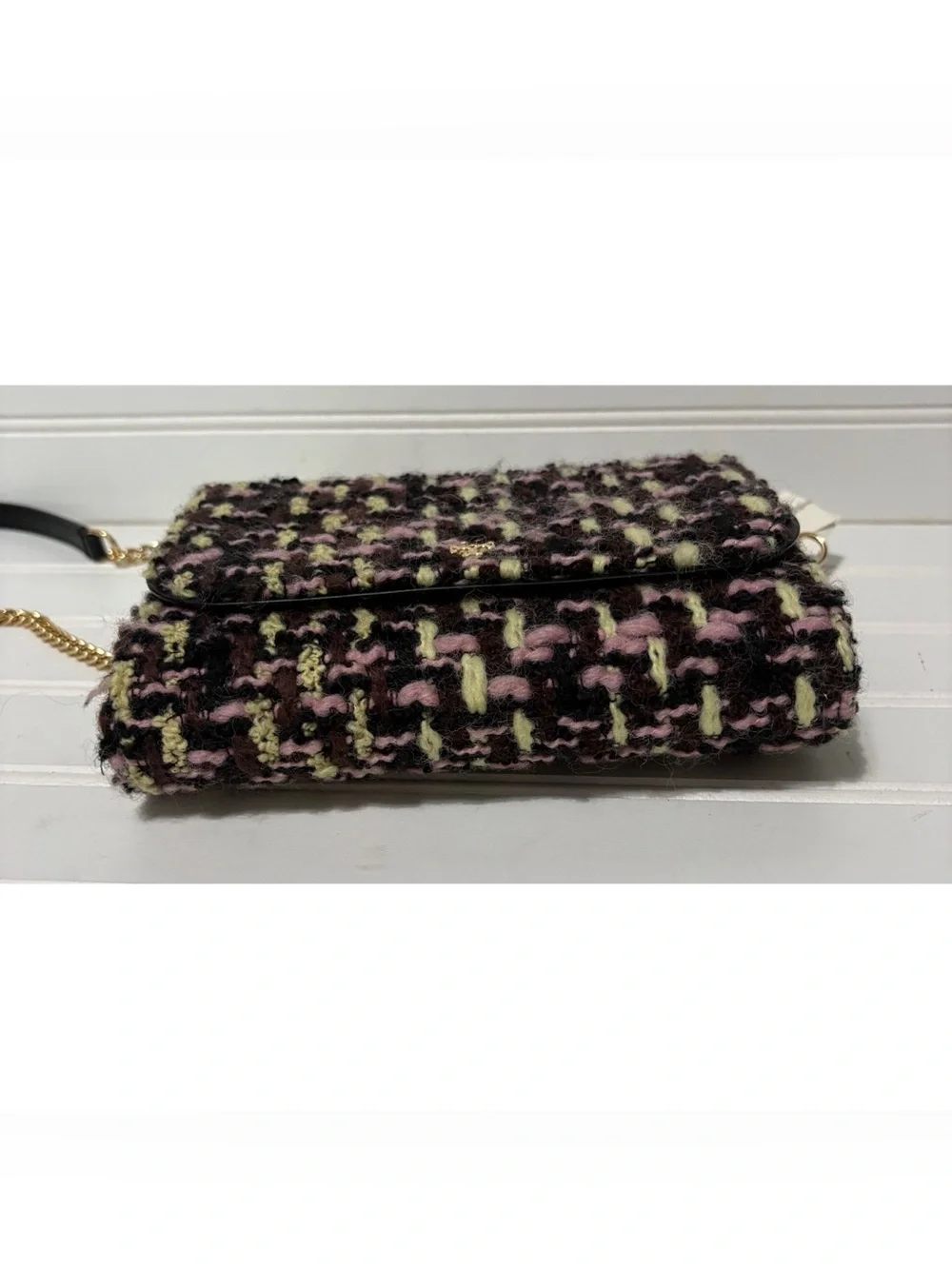 TORY BURCH Emerson Wool Tweed Convertible Chain Crossbody Wallet Shoulder Bag